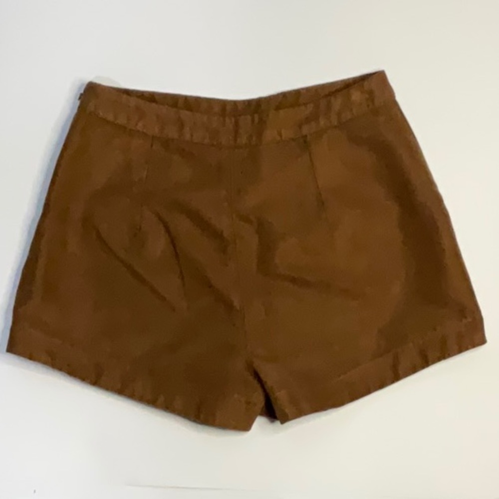 Brown faux suede shorts